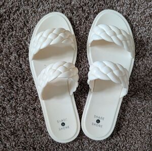 Shade & Shore Cream Braided Women's Sandals